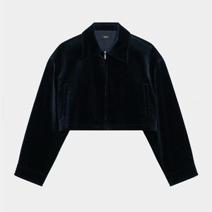 Theory Velvet Zip-Up Crop Jacket